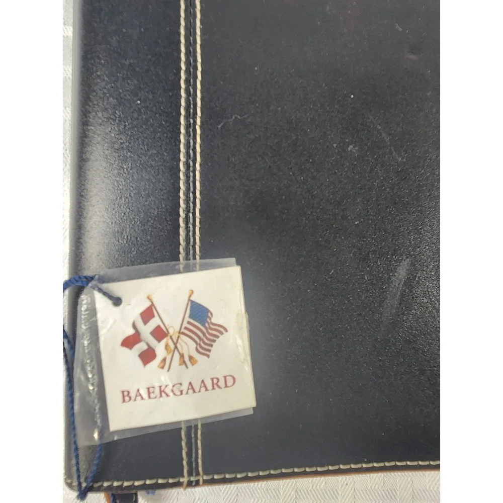 Baekgaard Rare Black Leather Zip Around Organizer Agenda Portfolio 10